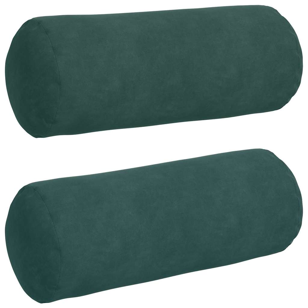 vidaXL Bolsterkissen 2 Stück Dunkelgrün Ø 15 x 40 cm Cordstoff
