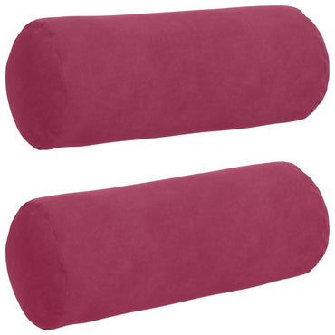 vidaXL Bolsterkissen 2 Stück Weinrot Ø 15 x 40 cm Cordstoff