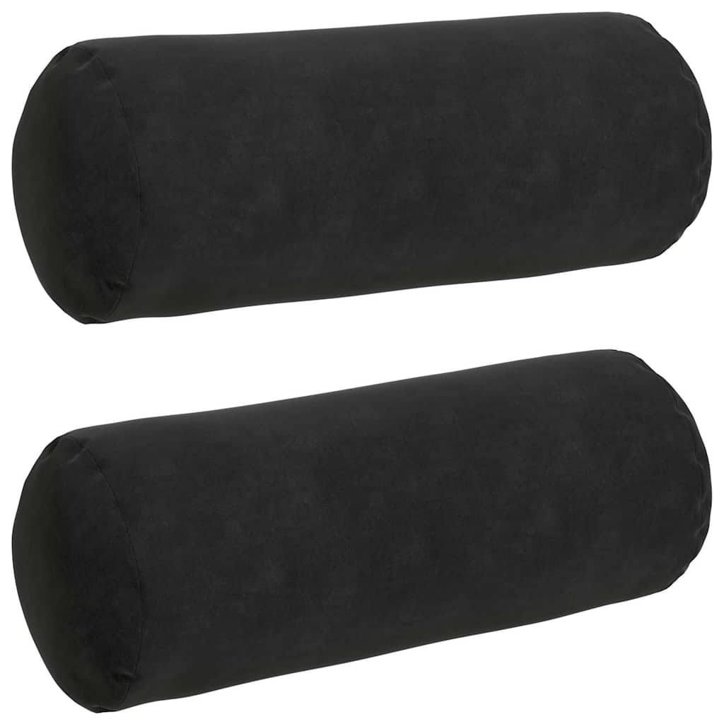 vidaXL Bolsterkissen 2 Stück Schwarz Ø 15 x 40 cm Cordstoff