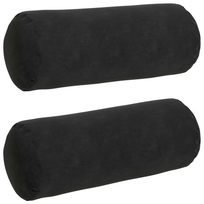 vidaXL Bolsterkissen 2 Stück Schwarz Ø 15 x 40 cm Cordstoff