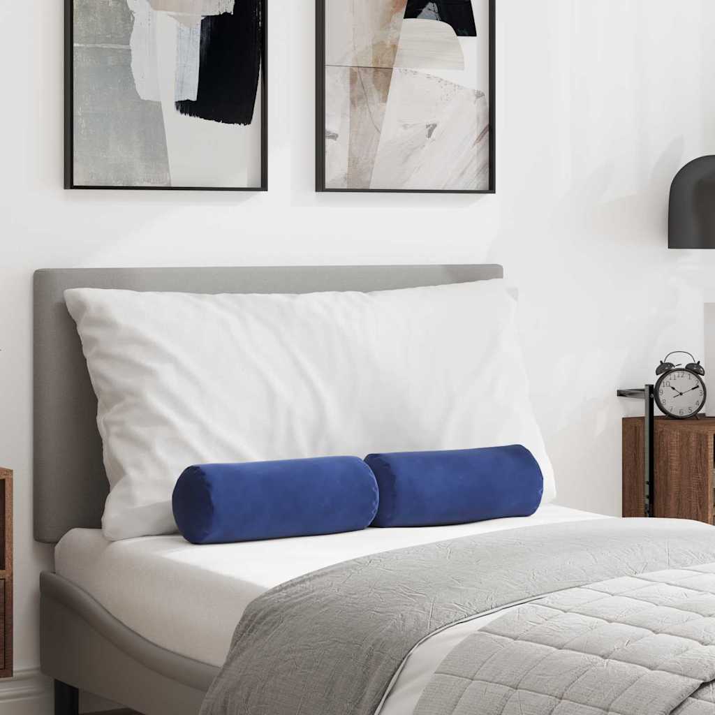 Bolsterkissen 2 Stück Polizeiblau Ø 15 x 40 cm Cordstoff