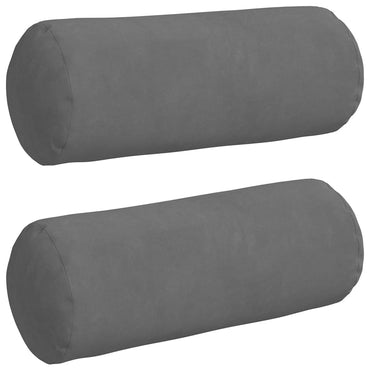 vidaXL Bolsterkissen 2 Stück Dunkelgrau Ø 15 x 40 cm Mikrofaserstoff