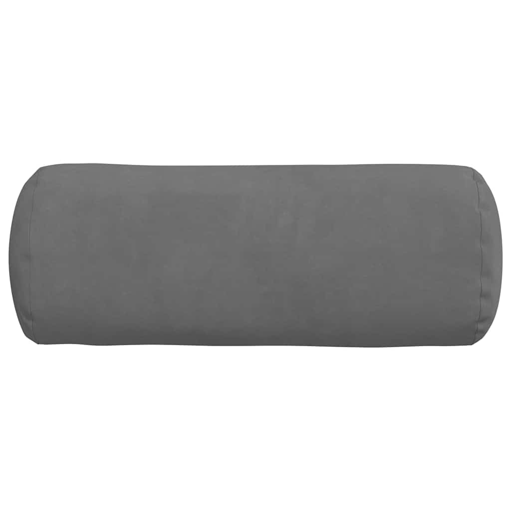 vidaXL Bolsterkissen 2 Stück Dunkelgrau Ø 15 x 40 cm Mikrofaserstoff