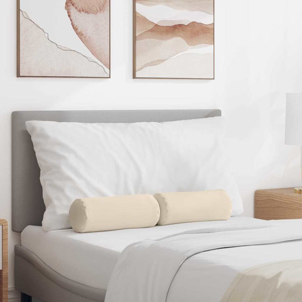 vidaXL Bolsterkissen 2 Stück Beige Ø 15 x 40 cm Mikrofaserstoff