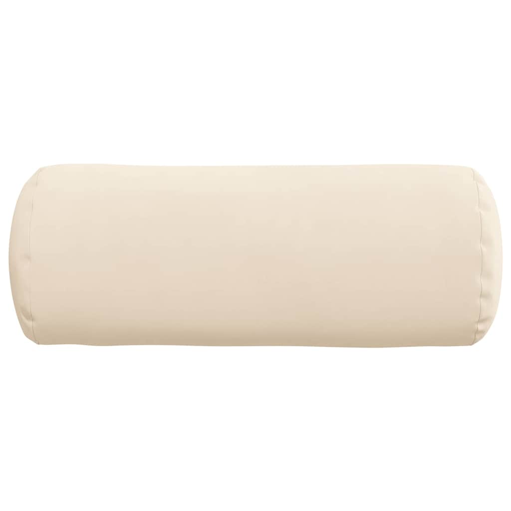 vidaXL Bolsterkissen 2 Stück Beige Ø 15 x 40 cm Mikrofaserstoff