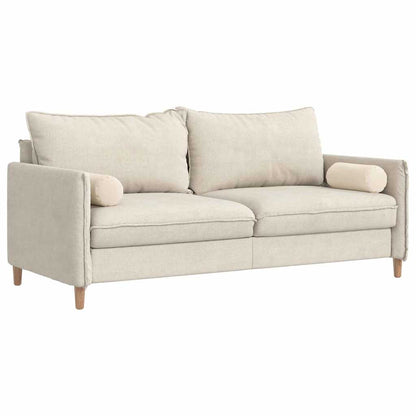 vidaXL Bolsterkissen 2 Stück Beige Ø 15 x 40 cm Mikrofaserstoff