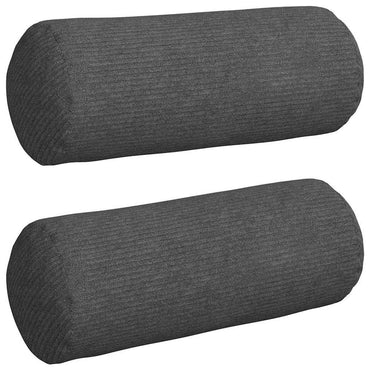 vidaXL Bolsterkissen 2 Stück Dunkelgrau Ø 15 x 40 cm Cordstoff