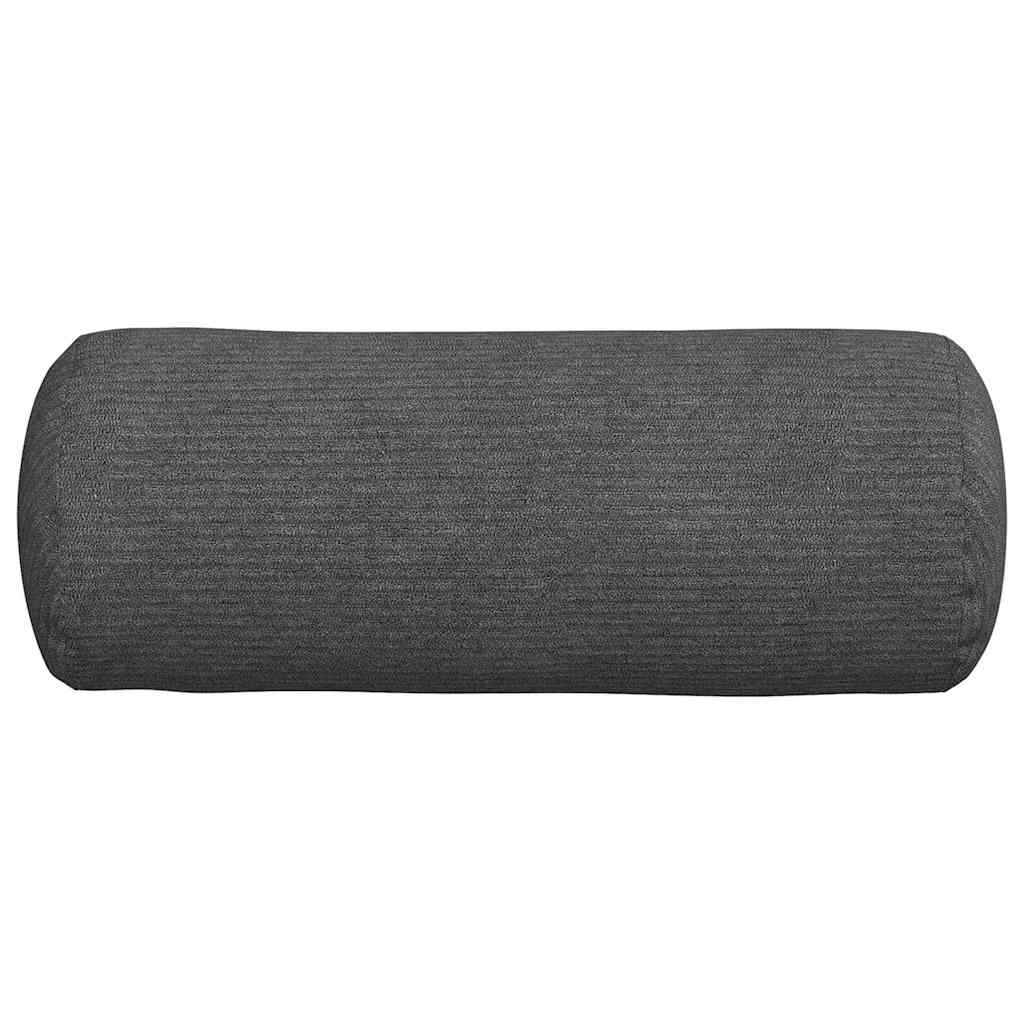 vidaXL Bolsterkissen 2 Stück Dunkelgrau Ø 15 x 40 cm Cordstoff