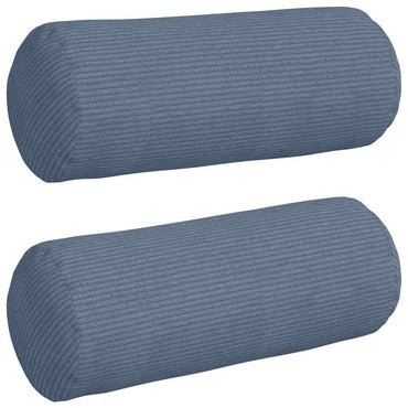 vidaXL Bolsterkissen 2 Stück Blau Ø 15 x 40 cm Cordstoff