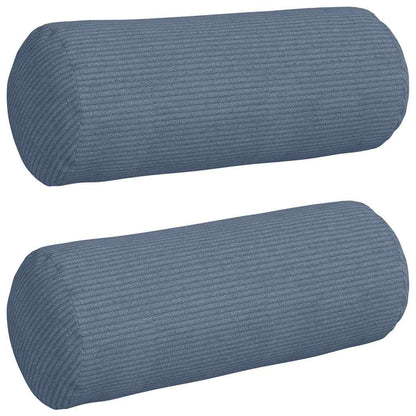 vidaXL Bolsterkissen 2 Stück Blau Ø 15 x 40 cm Cordstoff
