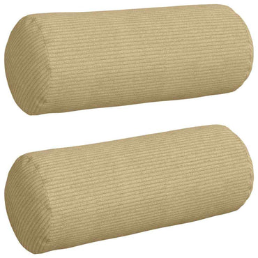 vidaXL Bolsterkissen 2 Stück Grau-Grün Ø 15 x 40 cm Cordstoff