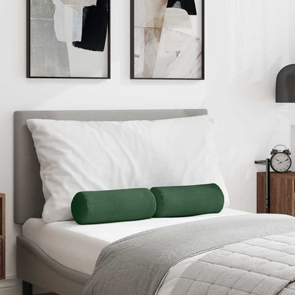 Bolsterkissen 2 Stück Dunkelgrün Ø 15 x 40 cm Cordstoff