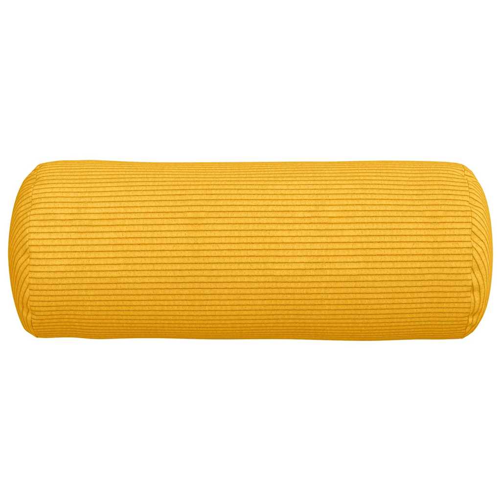 vidaXL Bolsterkissen 2 Stück Helles Gelb Ø 15 x 40 cm Cordstoff