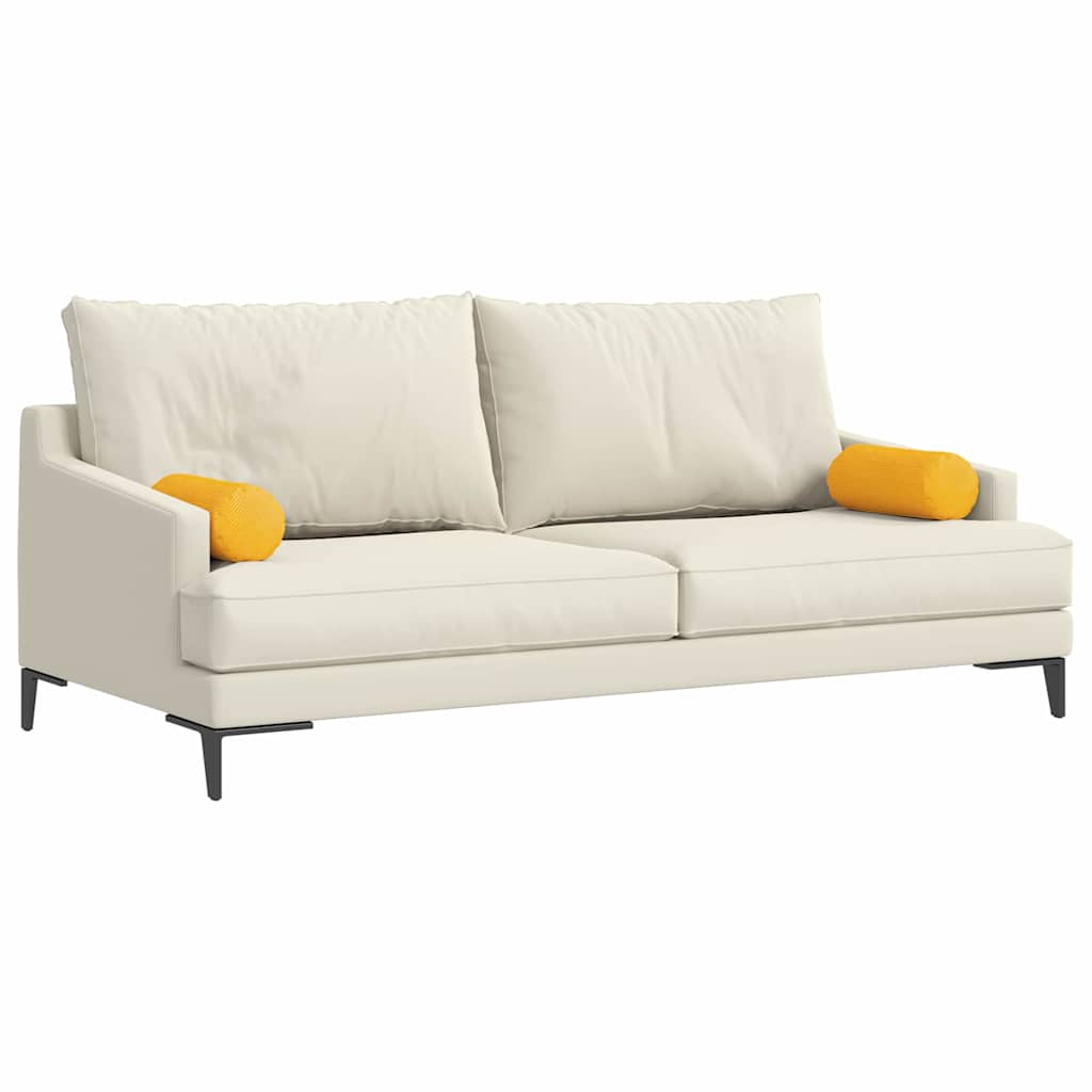 vidaXL Bolsterkissen 2 Stück Helles Gelb Ø 15 x 40 cm Cordstoff