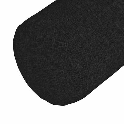 vidaXL Bolsterkissen 2 Stück Schwarz Ø 25 x 70 cm Stoff