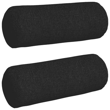vidaXL Bolsterkissen 2 Stück Schwarz Ø 25 x 70 cm Stoff