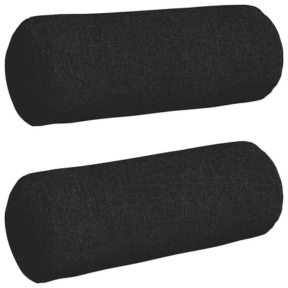 vidaXL Bolsterkissen 2 Stück Schwarz Ø 25 x 70 cm Stoff
