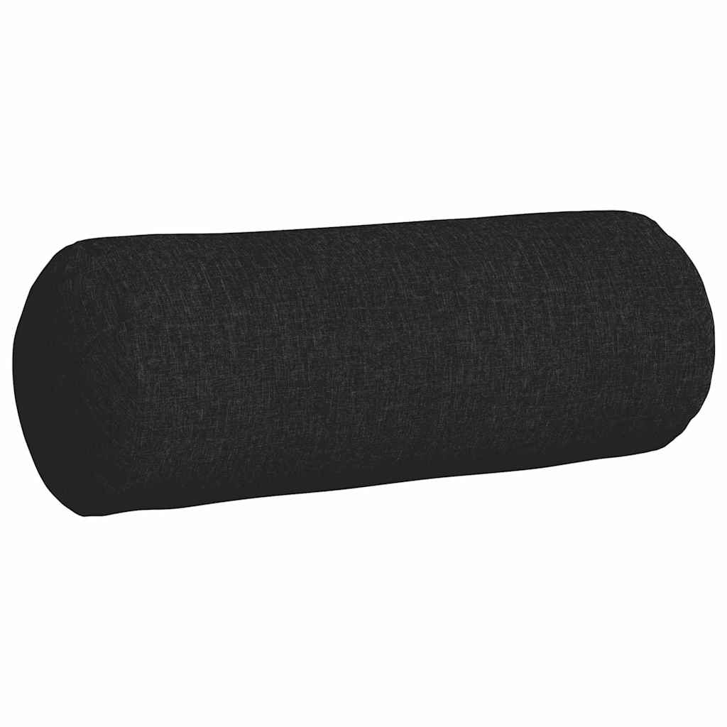 vidaXL Bolsterkissen 2 Stück Schwarz Ø 25 x 70 cm Stoff