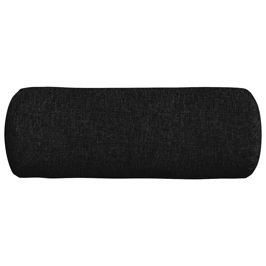vidaXL Bolsterkissen 2 Stück Schwarz Ø 25 x 70 cm Stoff