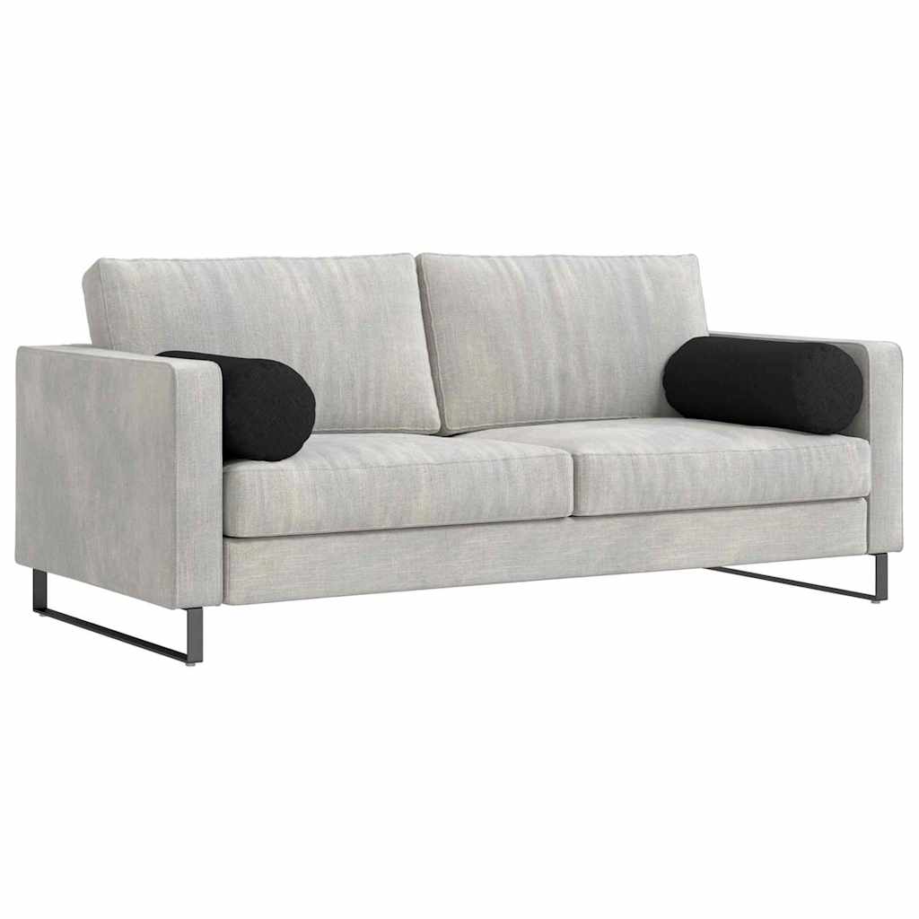vidaXL Bolsterkissen 2 Stück Schwarz Ø 25 x 70 cm Stoff