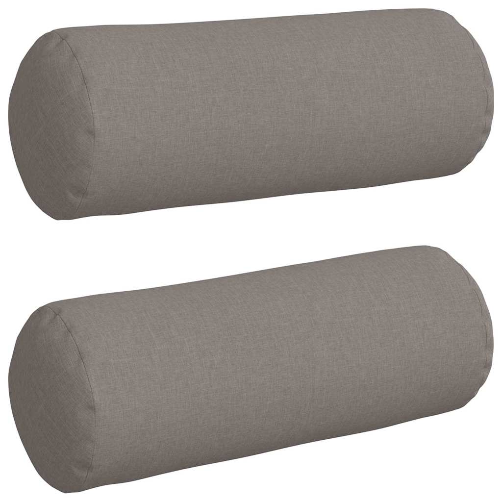 vidaXL Bolsterkissen 2 Stück Taupe Ø 25 x 70 cm Stoff