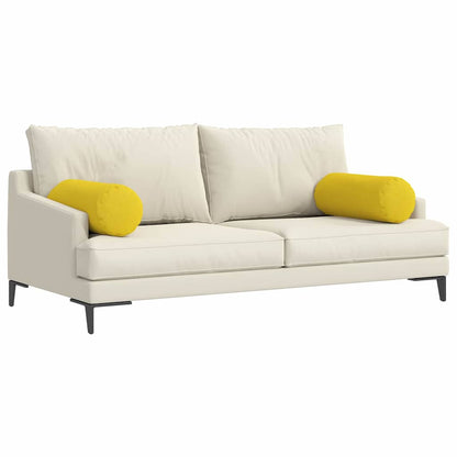 Bolsterkissen 2 Stück Helles Gelb Ø 25 x 70 cm Stoff