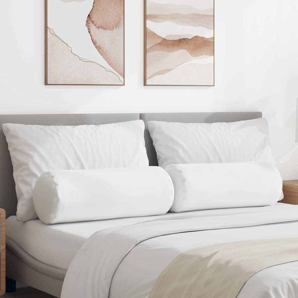 vidaXL Bolsterkissen 2 Stück Weiß Ø 25 x 70 cm Stoff