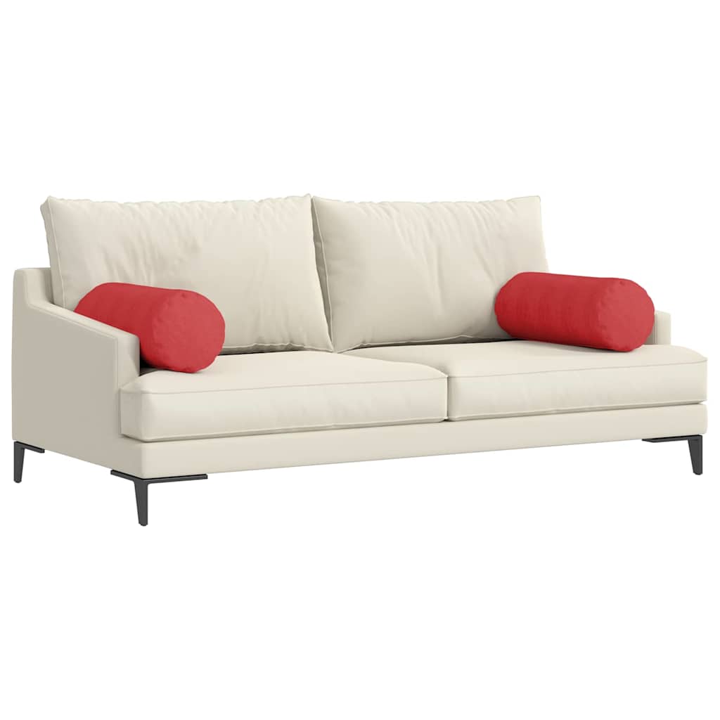 Bolsterkissen 2 Stück Rot Ø 25 x 70 cm Stoff