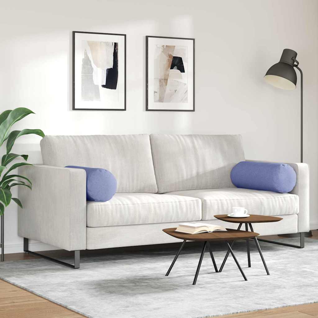 vidaXL Bolsterkissen 2 Stück Jeans blau Ø 25 x 70 cm Stoff