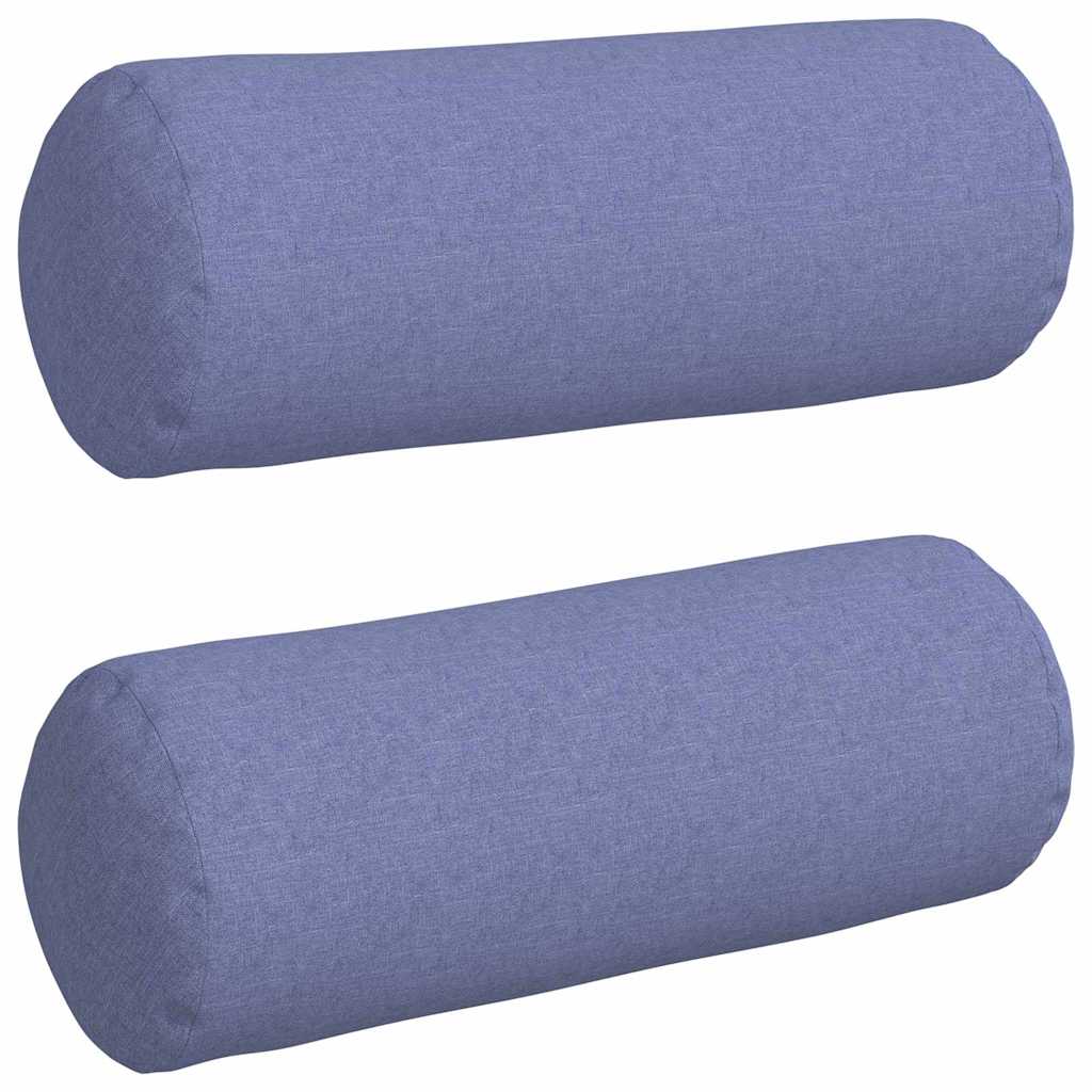 vidaXL Bolsterkissen 2 Stück Jeans blau Ø 25 x 70 cm Stoff
