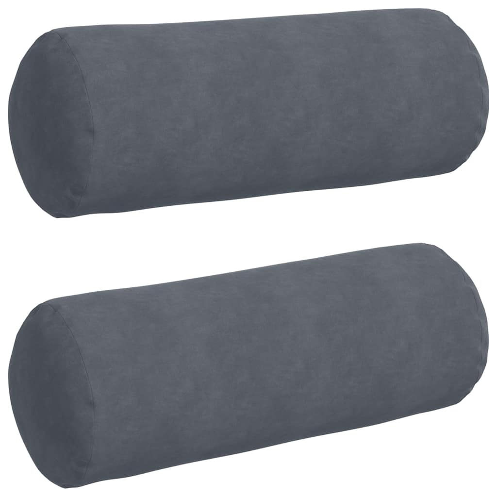 vidaXL Bolsterkissen 2 Stück Dunkelgrau Ø 25 x 70 cm Cordstoff
