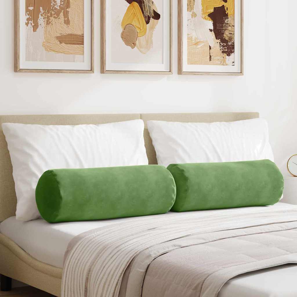 vidaXL Bolsterkissen 2 Stück Hellgrün Ø 25 x 70 cm Cordstoff