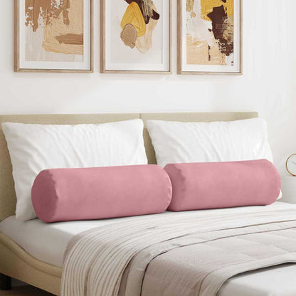 vidaXL Bolsterkissen 2 Stück Rosa Ø 25 x 70 cm Cordstoff