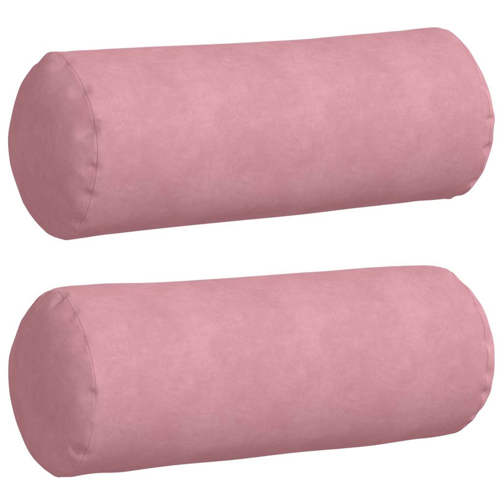 vidaXL Bolsterkissen 2 Stück Rosa Ø 25 x 70 cm Cordstoff