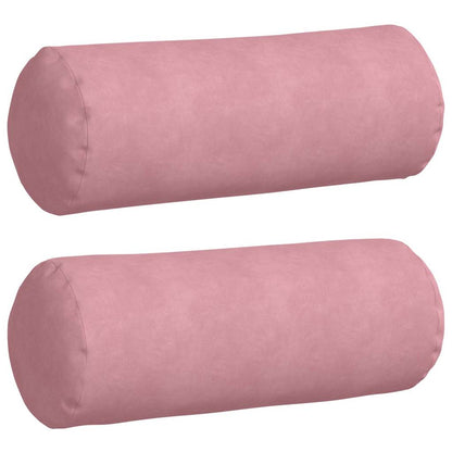 vidaXL Bolsterkissen 2 Stück Rosa Ø 25 x 70 cm Cordstoff