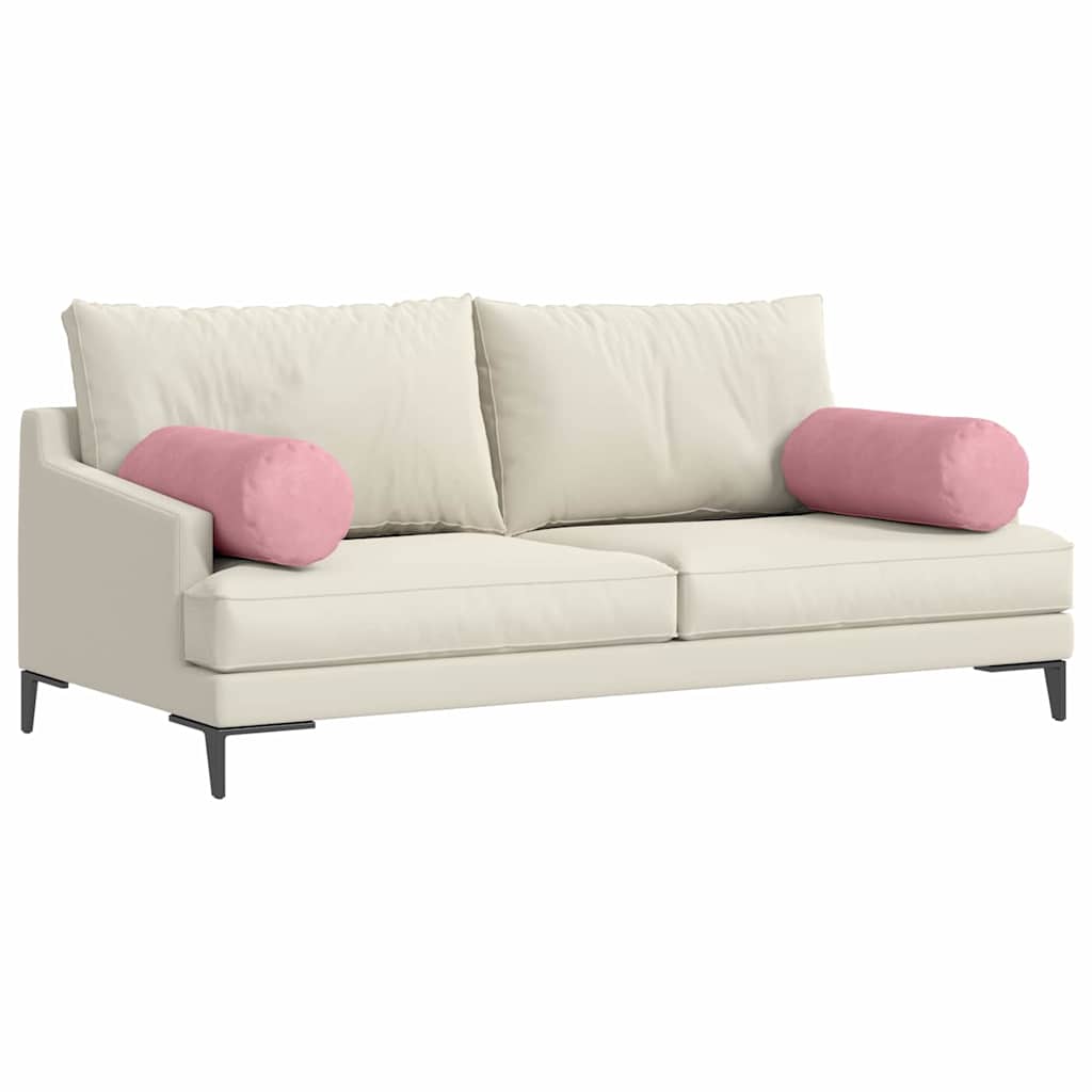 vidaXL Bolsterkissen 2 Stück Rosa Ø 25 x 70 cm Cordstoff
