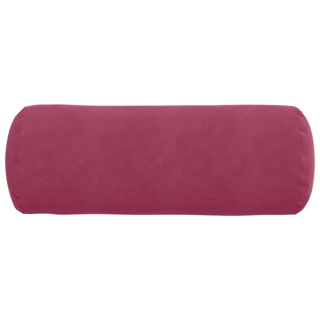 vidaXL Bolsterkissen 2 Stück Weinrot Ø 25 x 70 cm Cordstoff