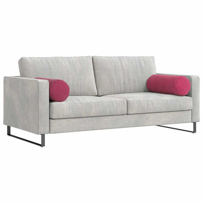 vidaXL Bolsterkissen 2 Stück Weinrot Ø 25 x 70 cm Cordstoff