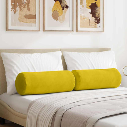 vidaXL Bolsterkissen 2 Stück Gelb Ø 25 x 70 cm Cordstoff