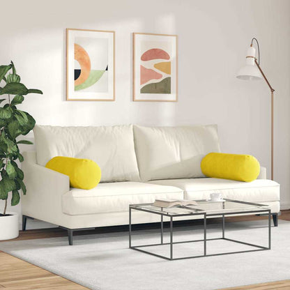vidaXL Bolsterkissen 2 Stück Gelb Ø 25 x 70 cm Cordstoff