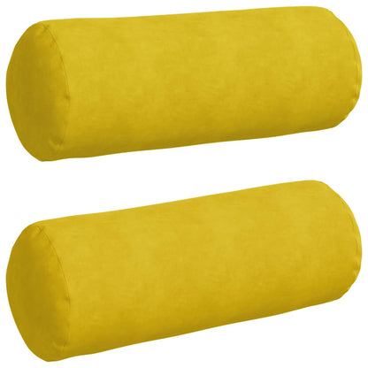 vidaXL Bolsterkissen 2 Stück Gelb Ø 25 x 70 cm Cordstoff
