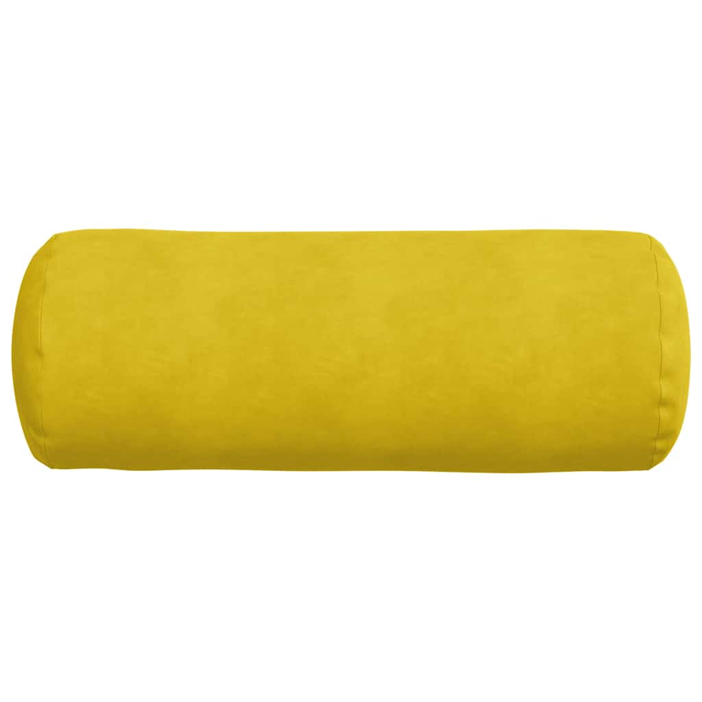 vidaXL Bolsterkissen 2 Stück Gelb Ø 25 x 70 cm Cordstoff