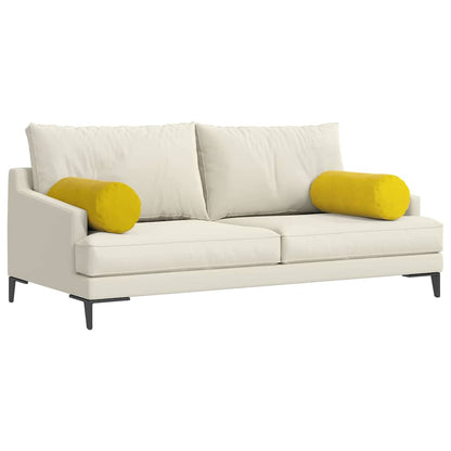 vidaXL Bolsterkissen 2 Stück Gelb Ø 25 x 70 cm Cordstoff