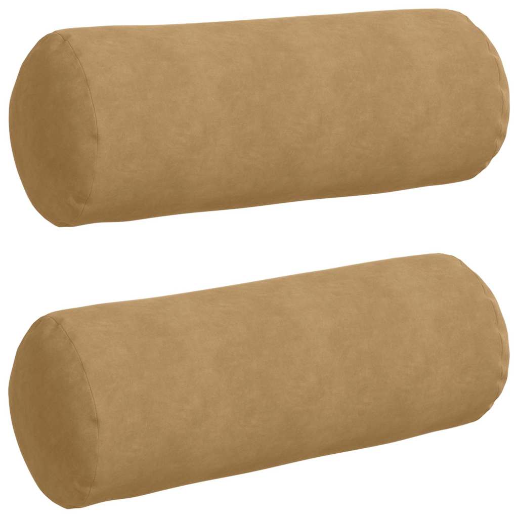 vidaXL Bolsterkissen 2 Stück Braun Ø 25 x 70 cm Cordstoff