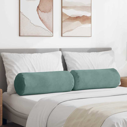 vidaXL Bolsterkissen 2 Stück Meergrün Ø 25 x 70 cm Cordstoff