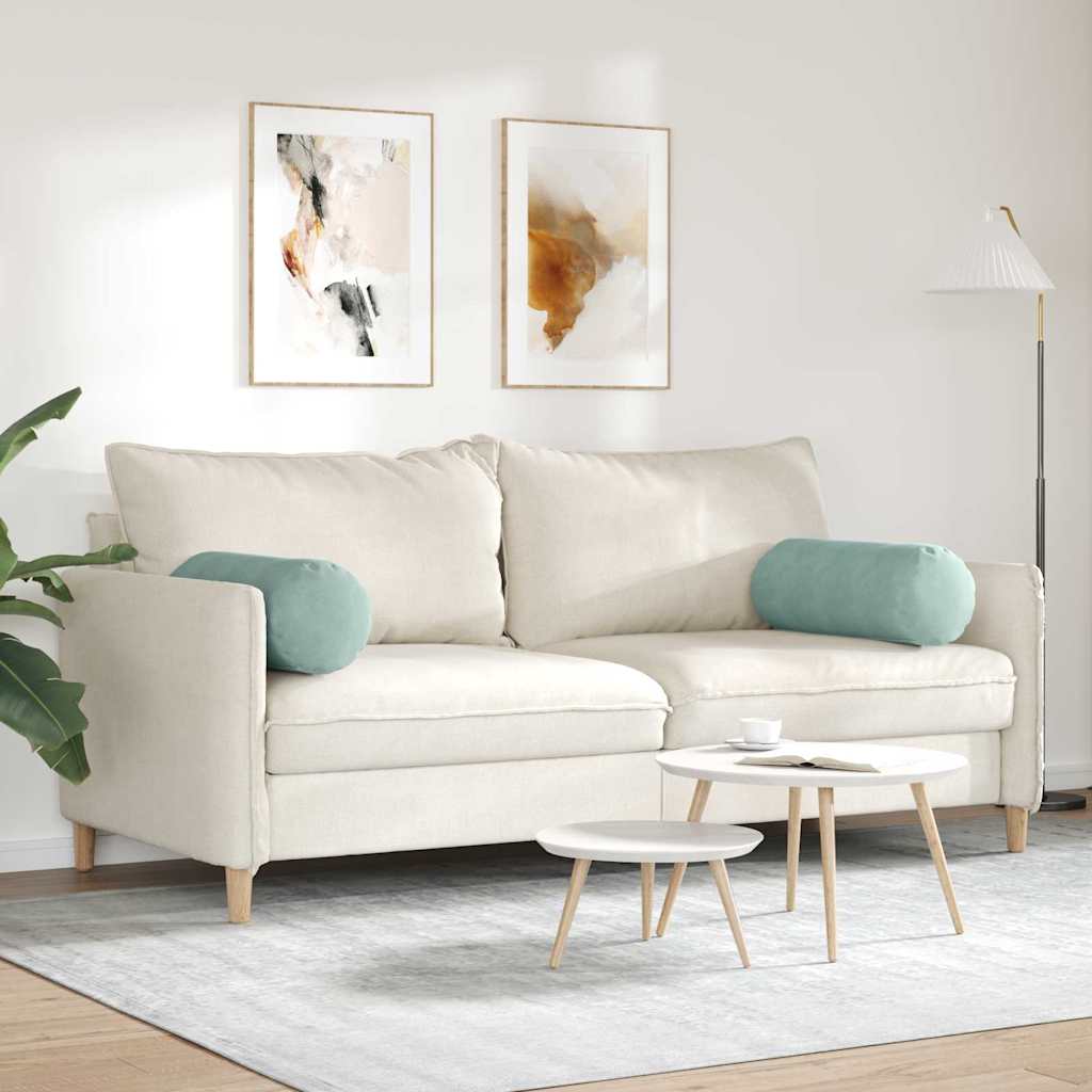 vidaXL Bolsterkissen 2 Stück Meergrün Ø 25 x 70 cm Cordstoff