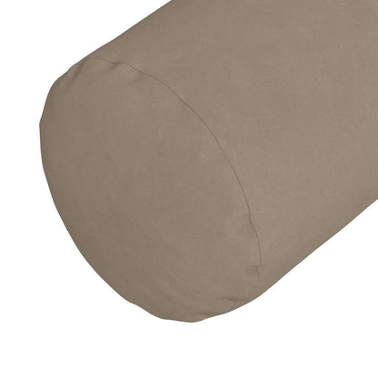 vidaXL Bolsterkissen 2 Stück Taupe Ø 25 x 70 cm Mikrofaserstoff