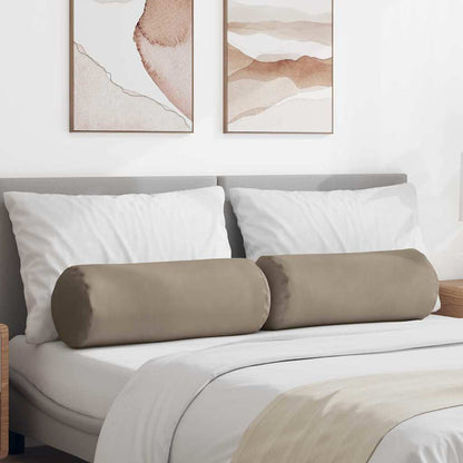 vidaXL Bolsterkissen 2 Stück Taupe Ø 25 x 70 cm Mikrofaserstoff