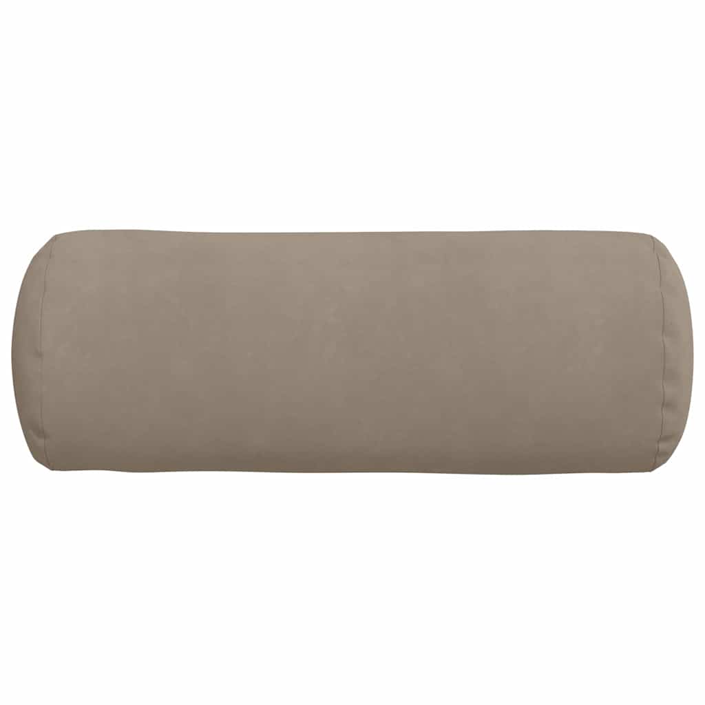 vidaXL Bolsterkissen 2 Stück Taupe Ø 25 x 70 cm Mikrofaserstoff