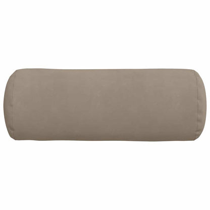 vidaXL Bolsterkissen 2 Stück Taupe Ø 25 x 70 cm Mikrofaserstoff